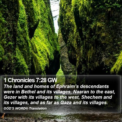 1 Chronicles 7:28 GW Bible Verse Image