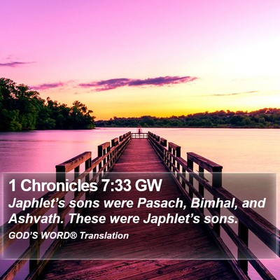 1 Chronicles 7:33 GW Bible Verse Image