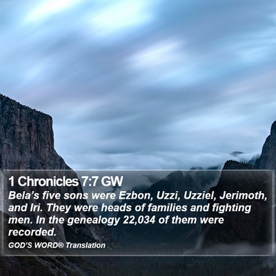 1 Chronicles 7:7 GW Bible Verse Image