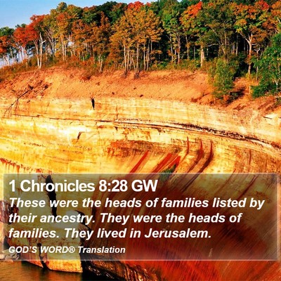 1 Chronicles 8:28 GW Bible Verse Image