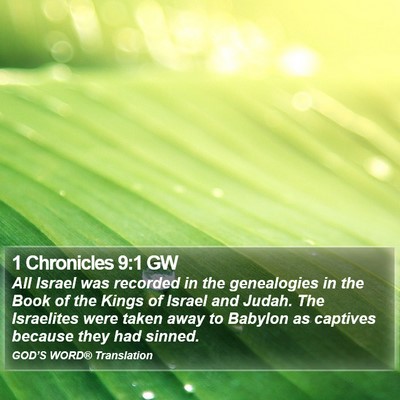 1 Chronicles 9:1 GW Bible Verse Image