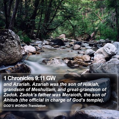 1 Chronicles 9:11 GW Bible Verse Image