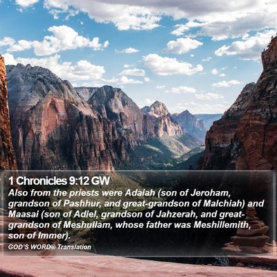 1 Chronicles 9:12 GW Bible Verse Image