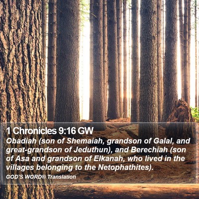 1 Chronicles 9:16 GW Bible Verse Image