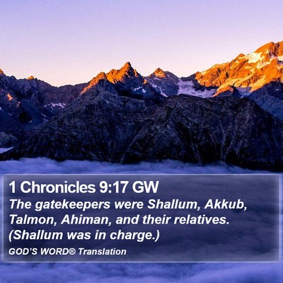 1 Chronicles 9:17 GW Bible Verse Image