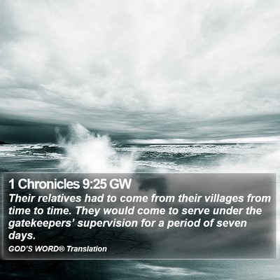 1 Chronicles 9:25 GW Bible Verse Image