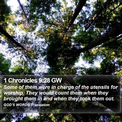 1 Chronicles 9:28 GW Bible Verse Image