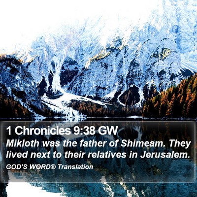1 Chronicles 9:38 GW Bible Verse Image
