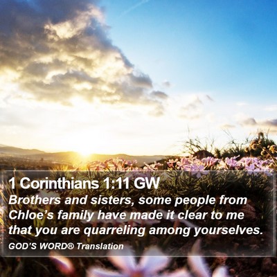 1 Corinthians 1:11 GW Bible Verse Image