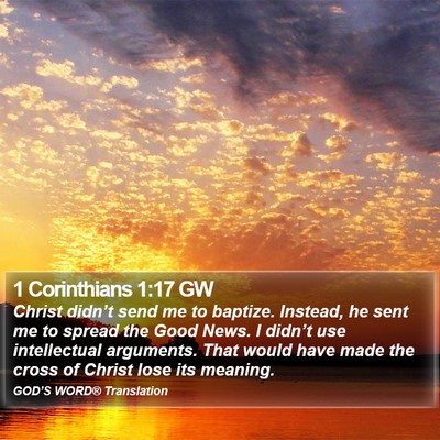 1 Corinthians 1:17 GW Bible Verse Image