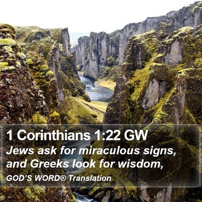 1 Corinthians 1:22 GW Bible Verse Image