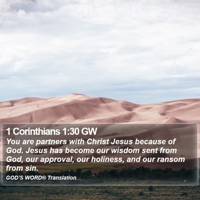 1 Corinthians 1:30 GW Bible Verse Image