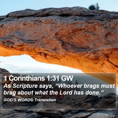 1 Corinthians 1:31 GW Bible Verse Image