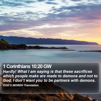 1 Corinthians 10:20 GW Bible Verse Image