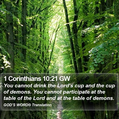 1 Corinthians 10:21 GW Bible Verse Image