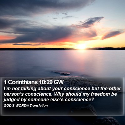 1 Corinthians 10:29 GW Bible Verse Image