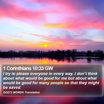 1 Corinthians 10:33 GW Bible Verse Image
