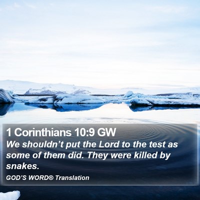 1 Corinthians 10:9 GW Bible Verse Image