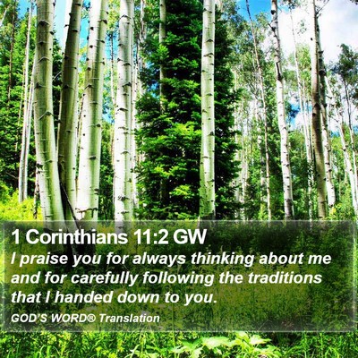 1 Corinthians 11:2 GW Bible Verse Image