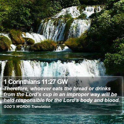 1 Corinthians 11:27 GW Bible Verse Image