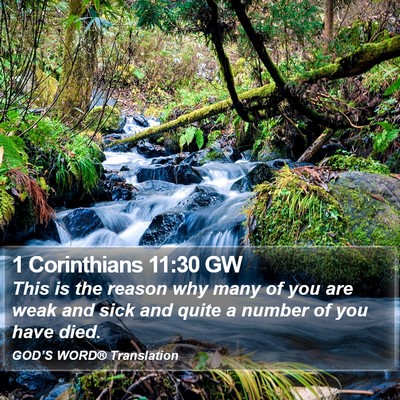 1 Corinthians 11:30 GW Bible Verse Image