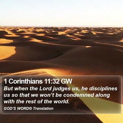 1 Corinthians 11:32 GW Bible Verse Image