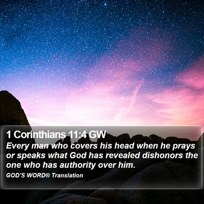 1 Corinthians 11:4 GW Bible Verse Image