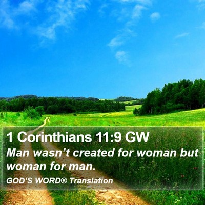 1 Corinthians 11:9 GW Bible Verse Image