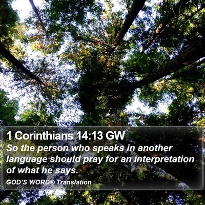 1 Corinthians 14:13 GW Bible Verse Image
