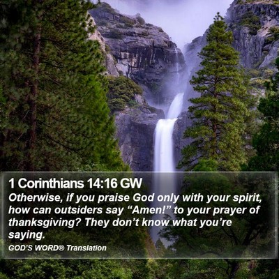 1 Corinthians 14:16 GW Bible Verse Image