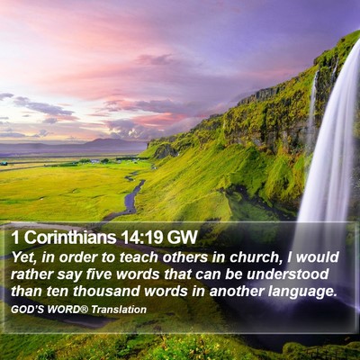 1 Corinthians 14:19 GW Bible Verse Image