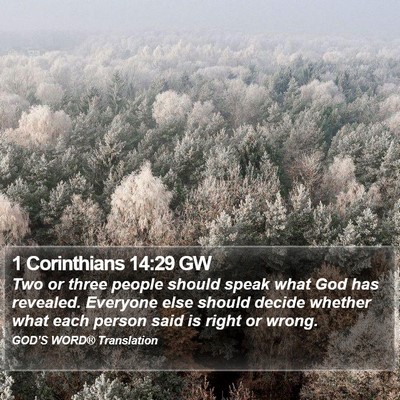 1 Corinthians 14:29 GW Bible Verse Image