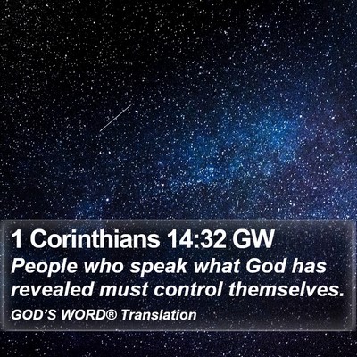1 Corinthians 14:32 GW Bible Verse Image
