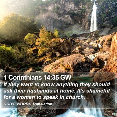 1 Corinthians 14:35 GW Bible Verse Image