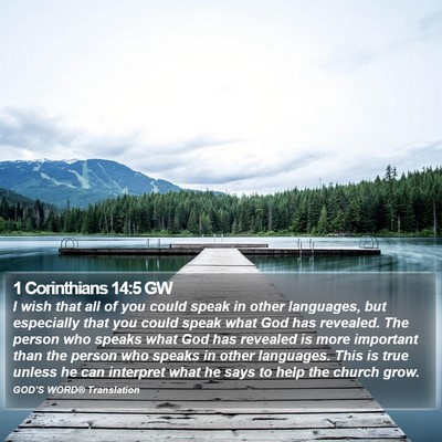 1 Corinthians 14:5 GW Bible Verse Image