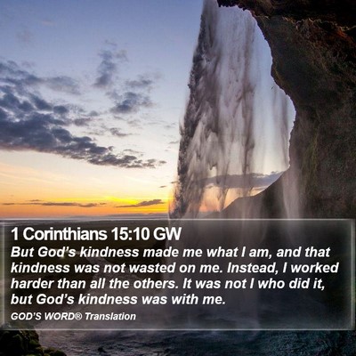 1 Corinthians 15:10 GW Bible Verse Image