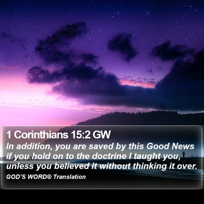 1 Corinthians 15:2 GW Bible Verse Image