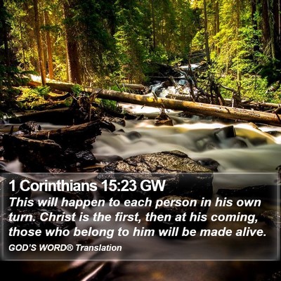 1 Corinthians 15:23 GW Bible Verse Image
