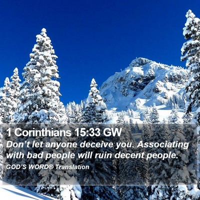 1 Corinthians 15:33 GW Bible Verse Image