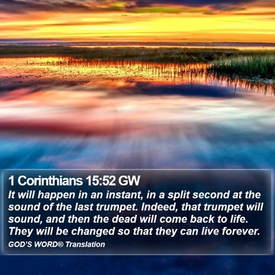 1 Corinthians 15:52 GW Bible Verse Image