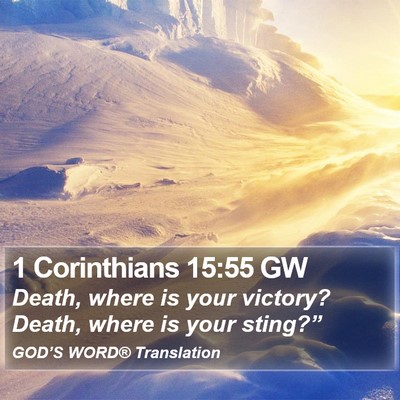1 Corinthians 15:55 GW Bible Verse Image