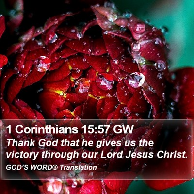 1 Corinthians 15:57 GW Bible Verse Image