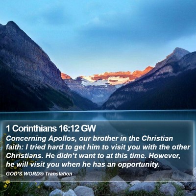 1 Corinthians 16:12 GW Bible Verse Image