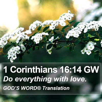 1 Corinthians 16:14 GW Bible Verse Image