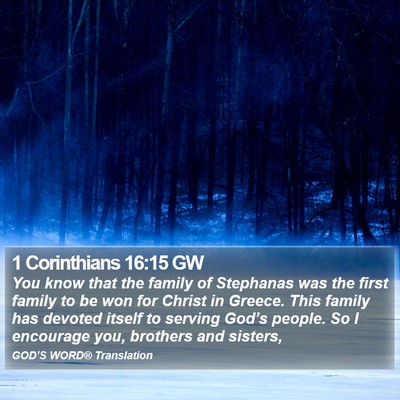 1 Corinthians 16:15 GW Bible Verse Image