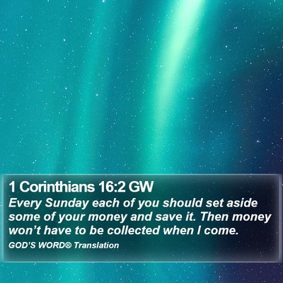 1 Corinthians 16:2 GW Bible Verse Image