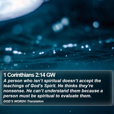 1 Corinthians 2:14 GW Bible Verse Image