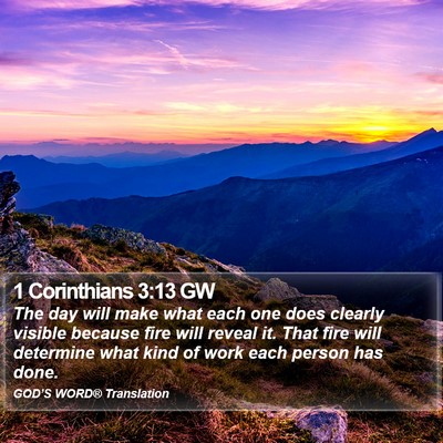 1 Corinthians 3:13 GW Bible Verse Image