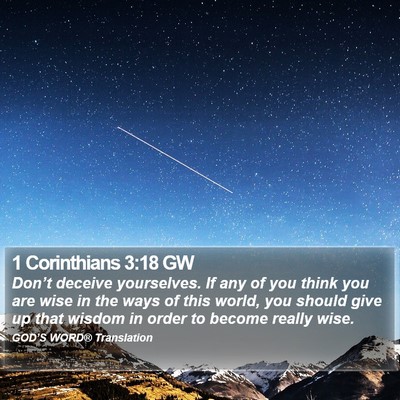 1 Corinthians 3:18 GW Bible Verse Image