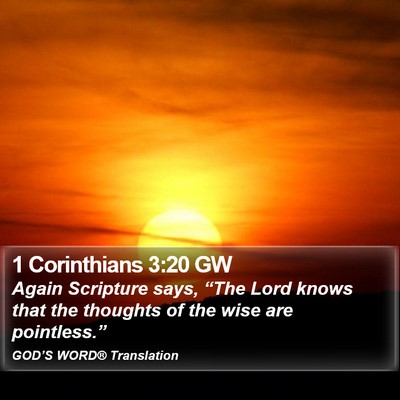 1 Corinthians 3:20 GW Bible Verse Image